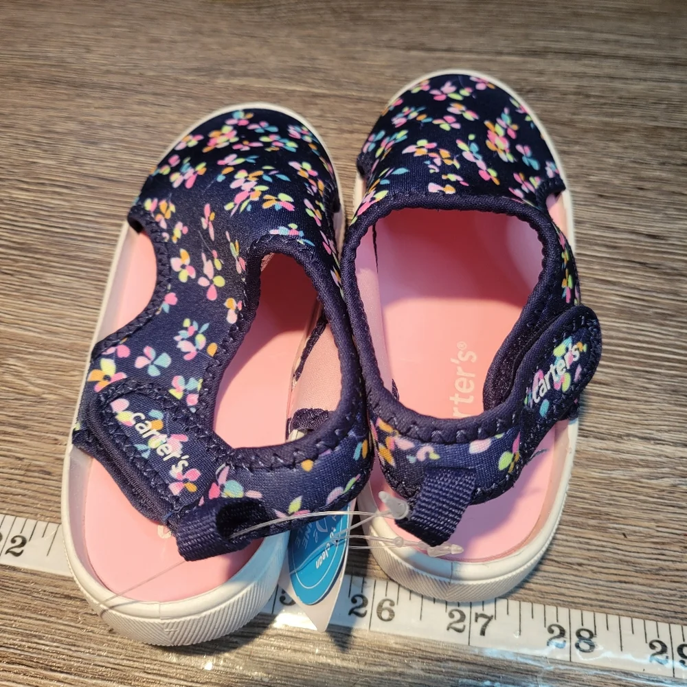 Carters NWT Navy Floral Shoes Salinas Size 10 Toddler‎